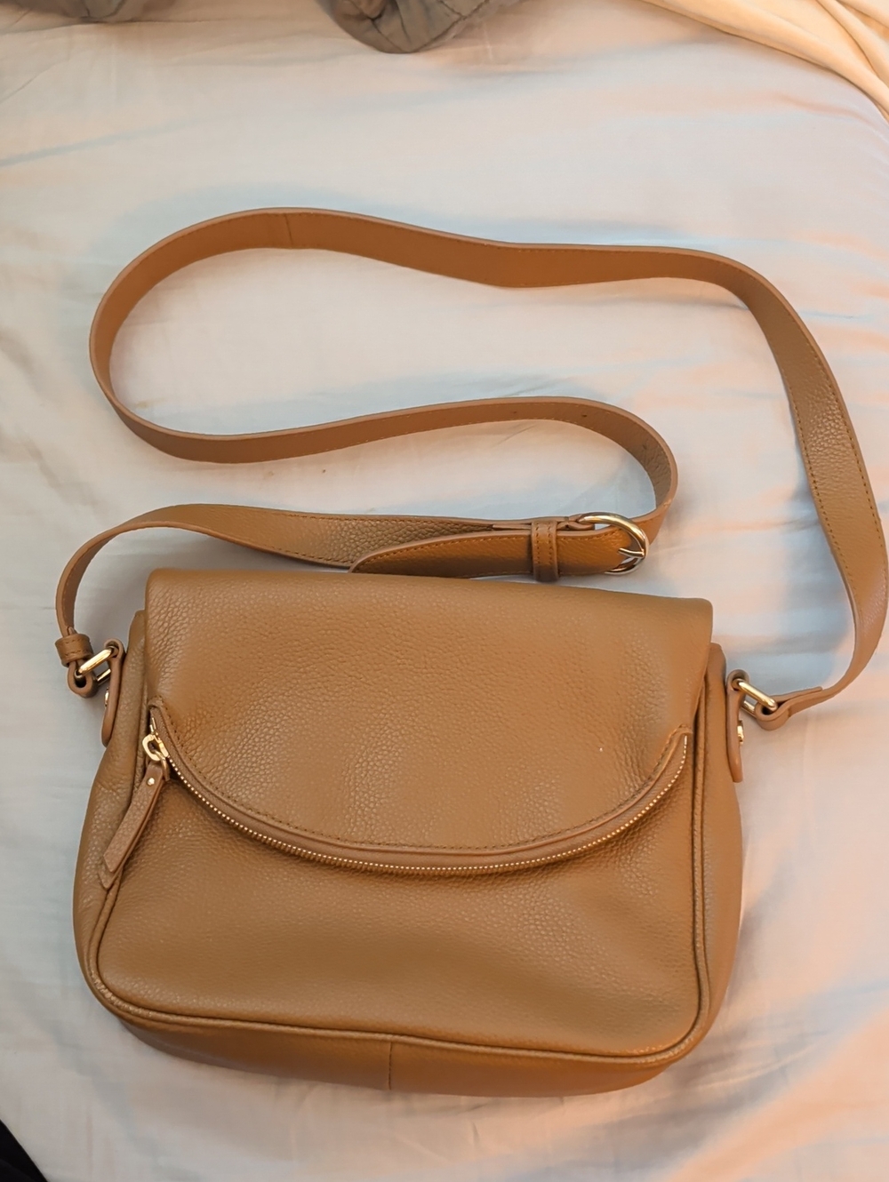 Quince Italian Leather Foldover Crossbody Bag